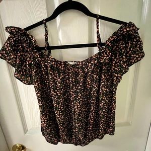 Sienna Sky Black Flowered Top
